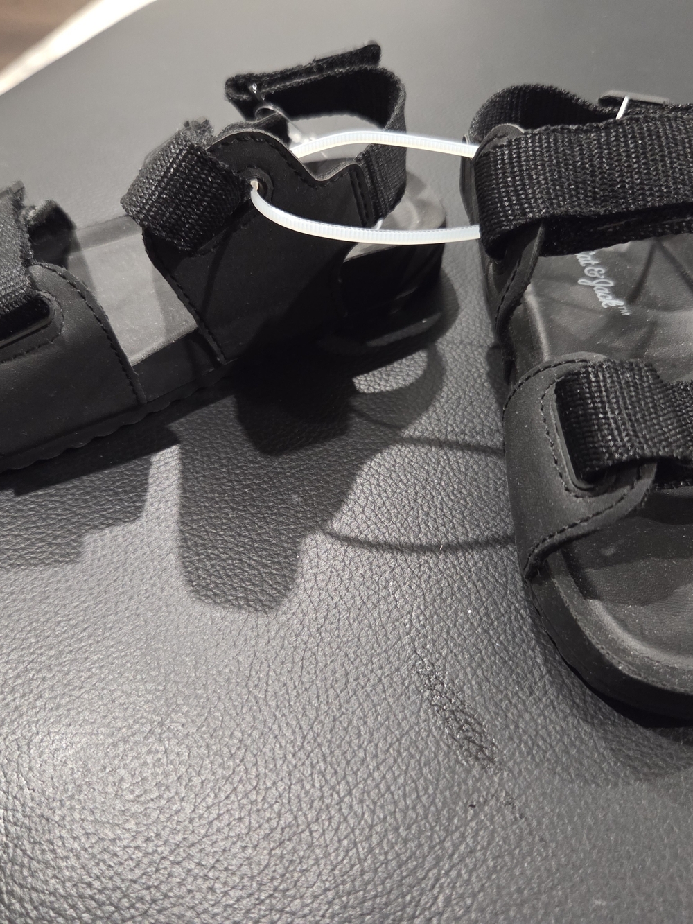 Cat & Jack Black Kids Velcro Strap Sandals